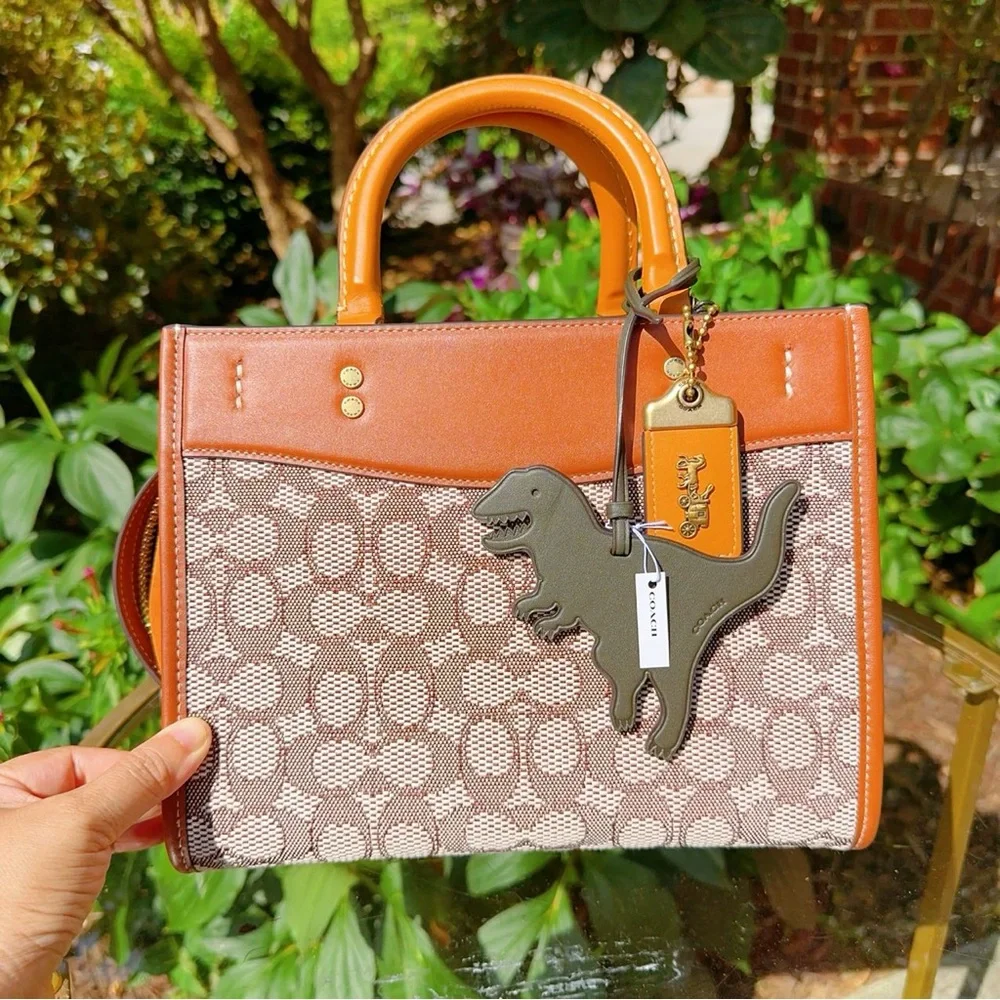 Coach Olive Green Dino Leather Bag Charm